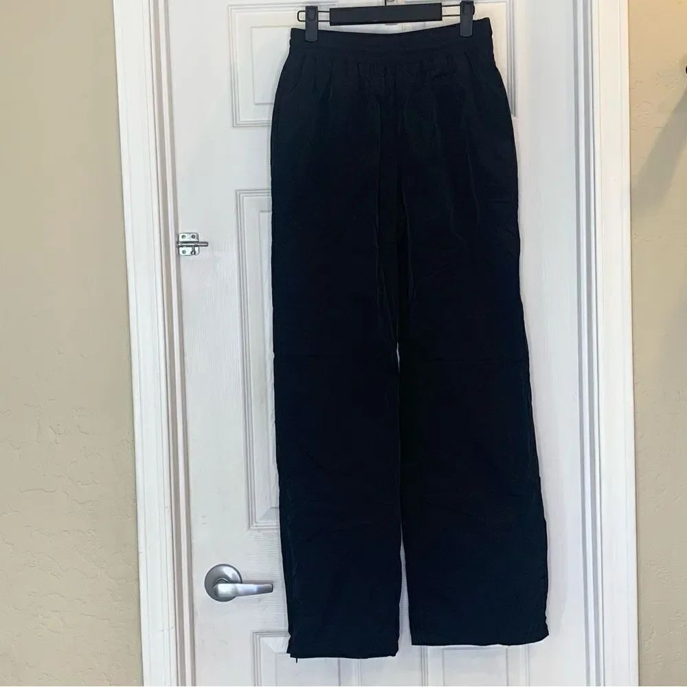 Good American Black Wide Leg Track Pants Size 0/XS
